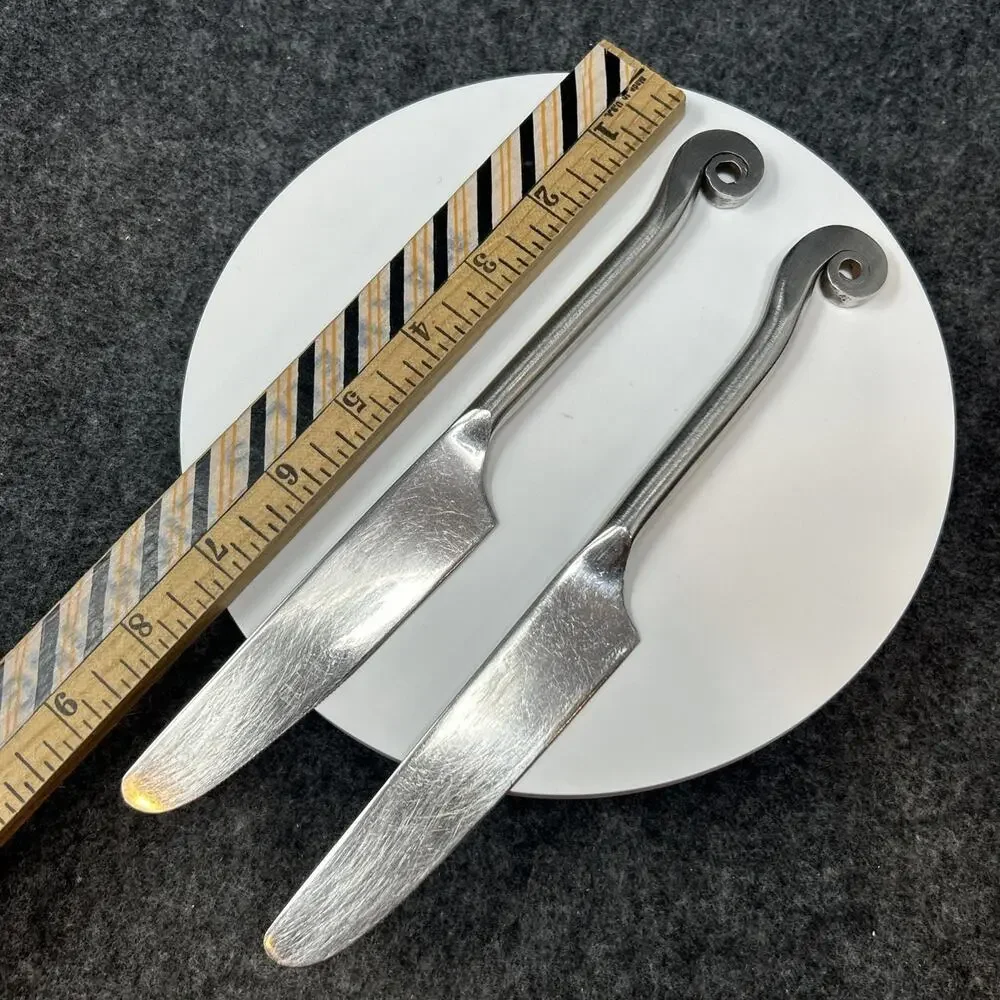 Pier 1 Stainless Steel Knives 9 Inch Made In India Spiral Handle Whimsical Artsy